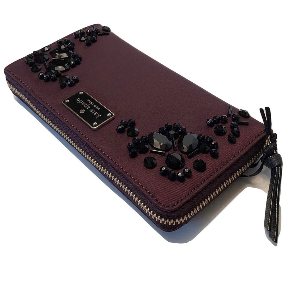Nwt Kate Spade Neda deep plum wallet - Picture 2 of 6